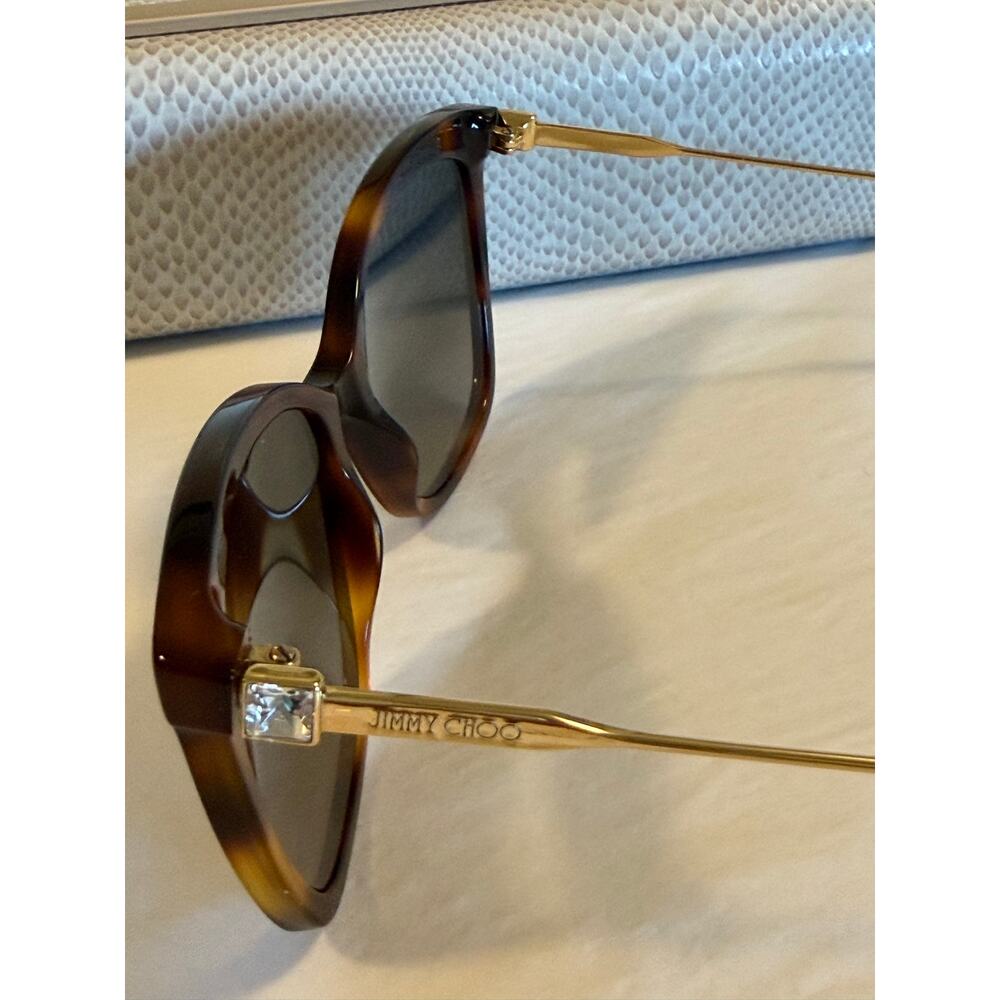 Jimmy Choo Cat Eye Havana Frame Cat Eye Sunglasses NWT - Picture 3 of 8